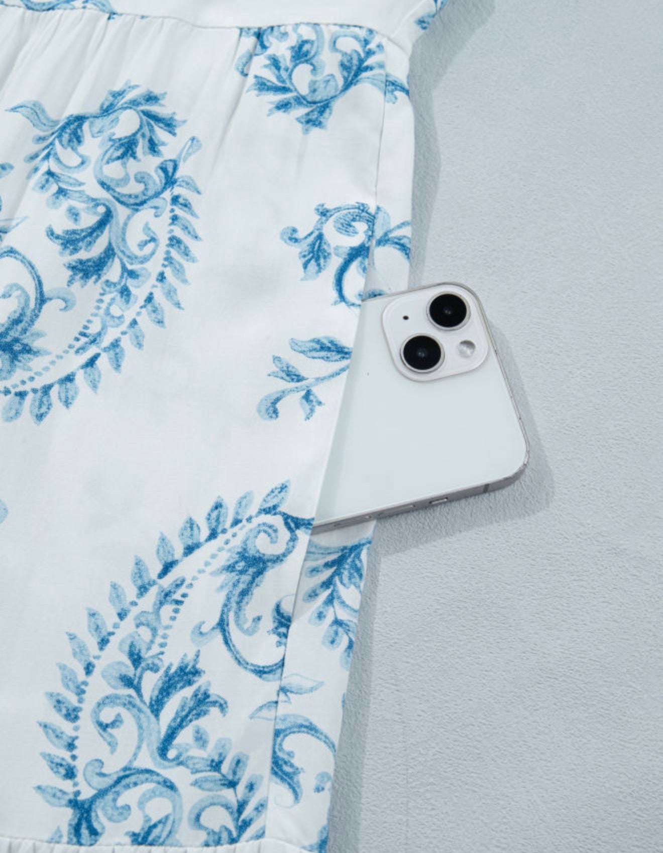 PREORDER•Plus Size Blue Geo Floral Maxi