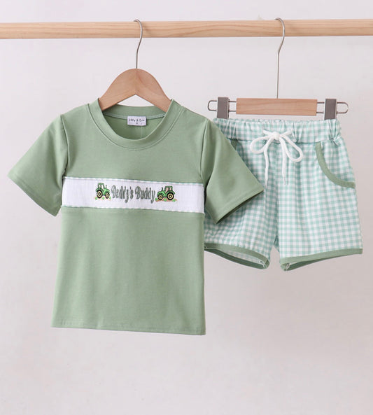 Daddy’s Buddy Smocked Tractor Set