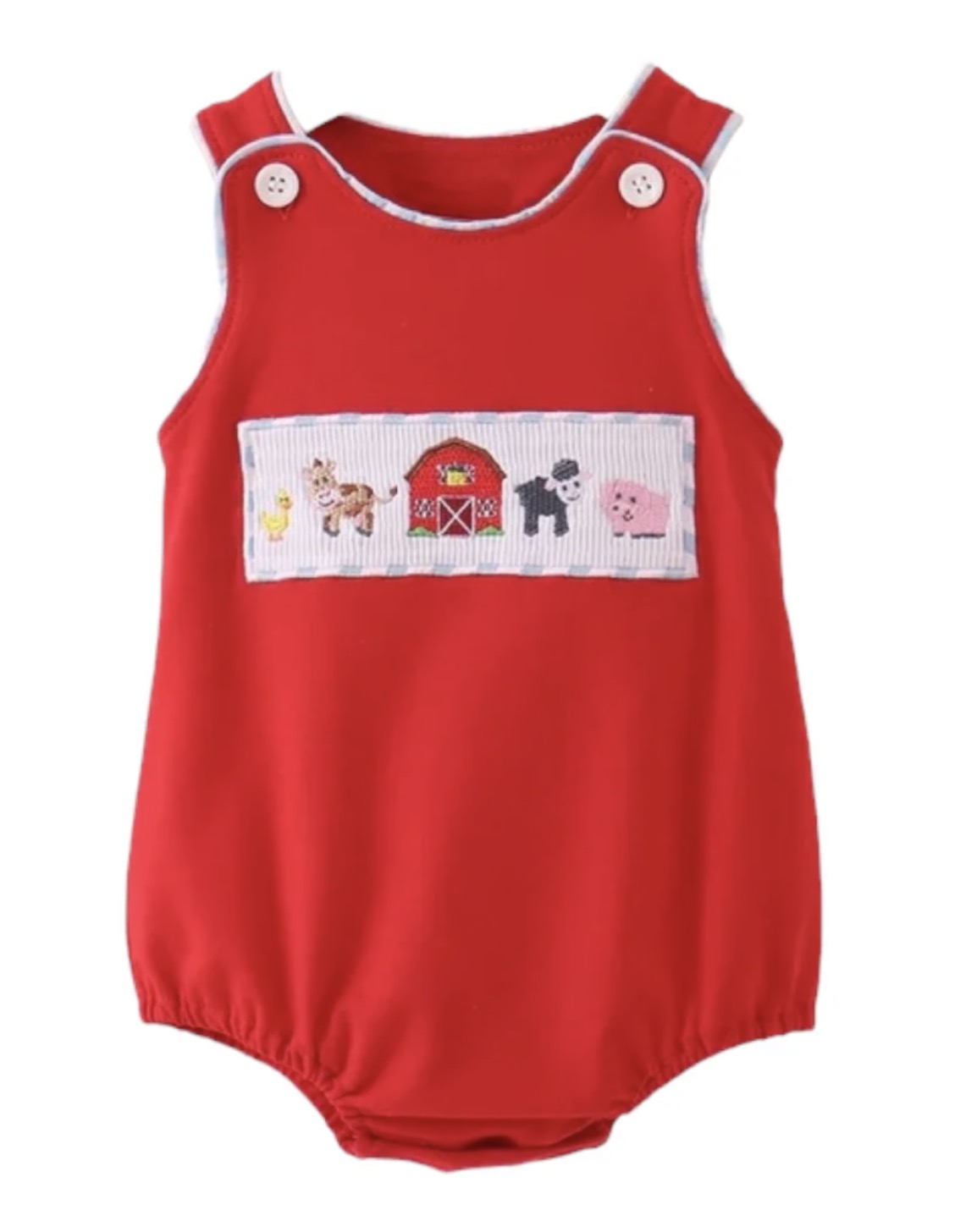 Smocked Farm Boys Bubble