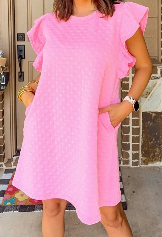 Pink Textured Dress