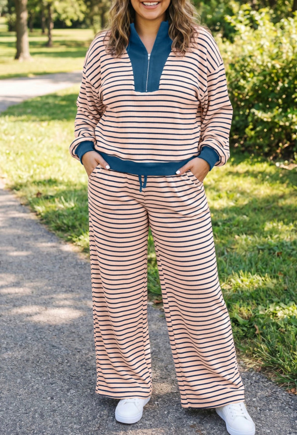 Peachy Striped Plus Set