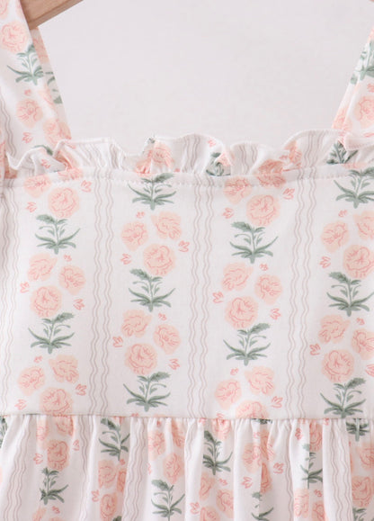 Sage Vines Ruffle Sleeve Dress