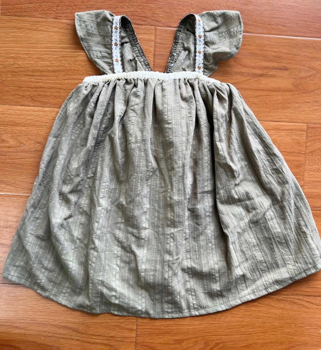Olive Jacquard Bow Tie Dress