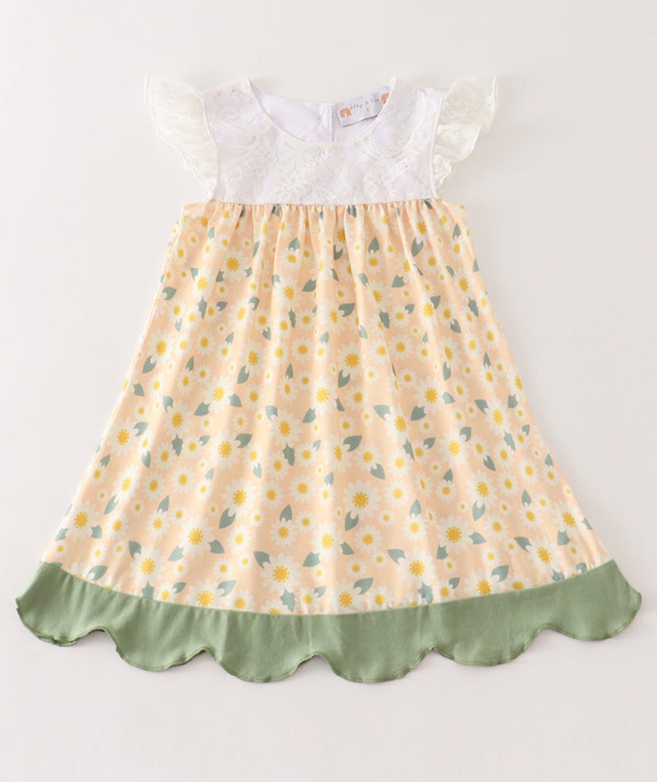 Yellow Floral Lace Dress