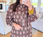 Brown Floral Prairie Maxi