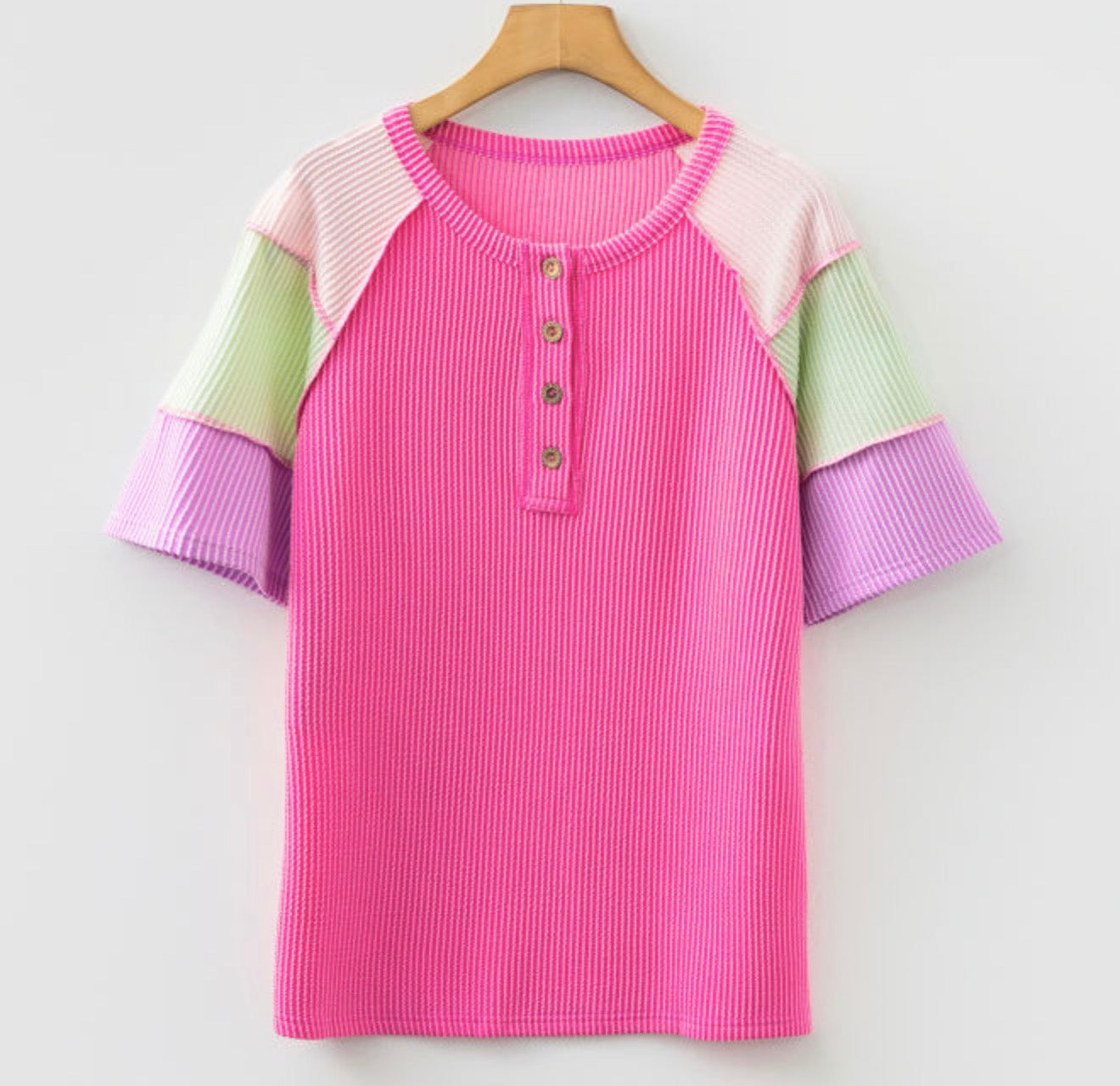 Summer Pink Corded Top