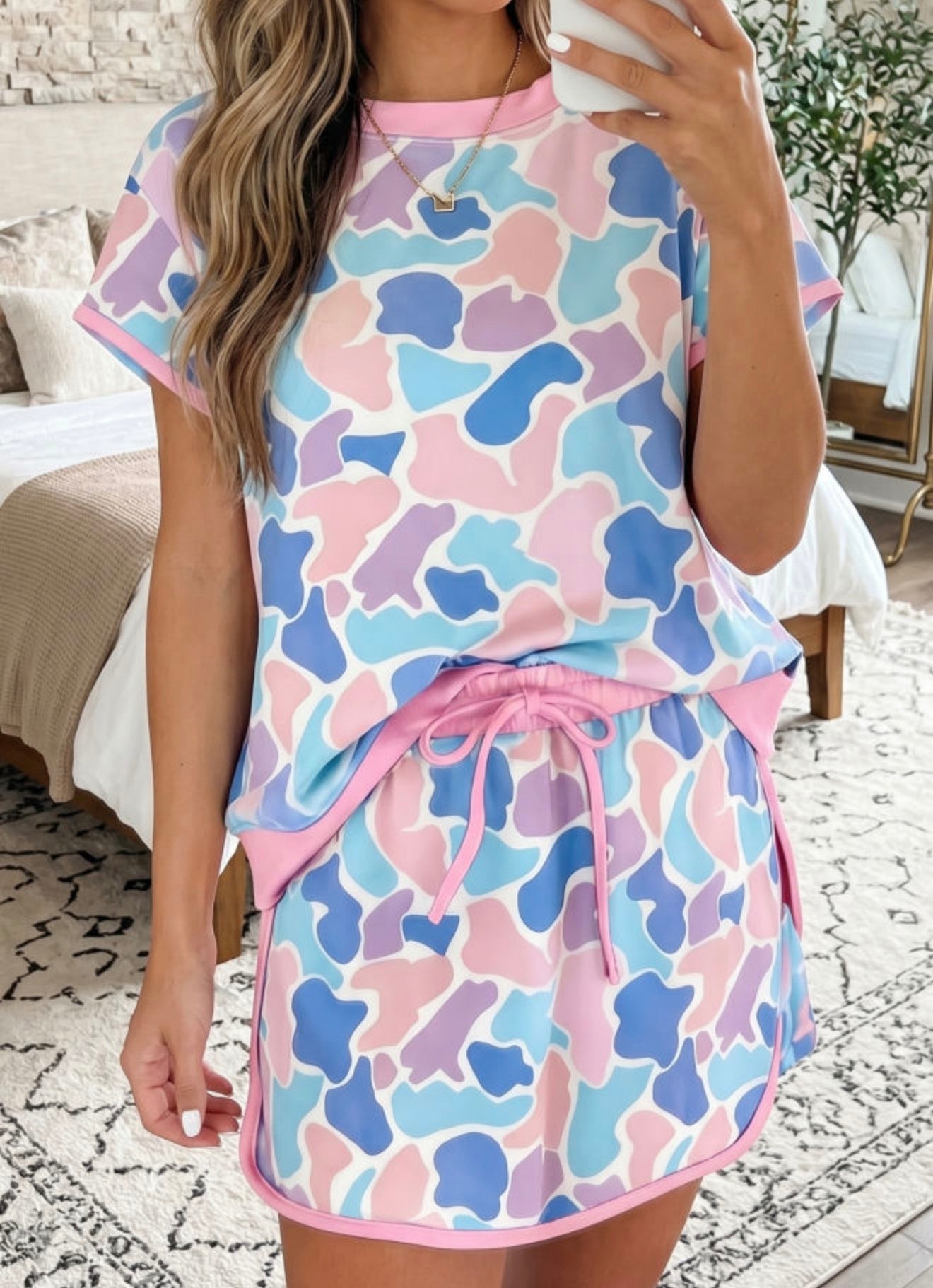 Pink Camo Skort Set