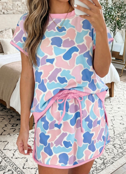 Pink Camo Skort Set