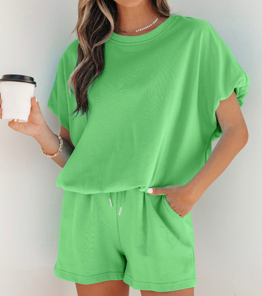 Bright Green Puff Sleeve Set