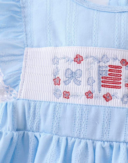 Patriotic Jacquard Lace Bubble