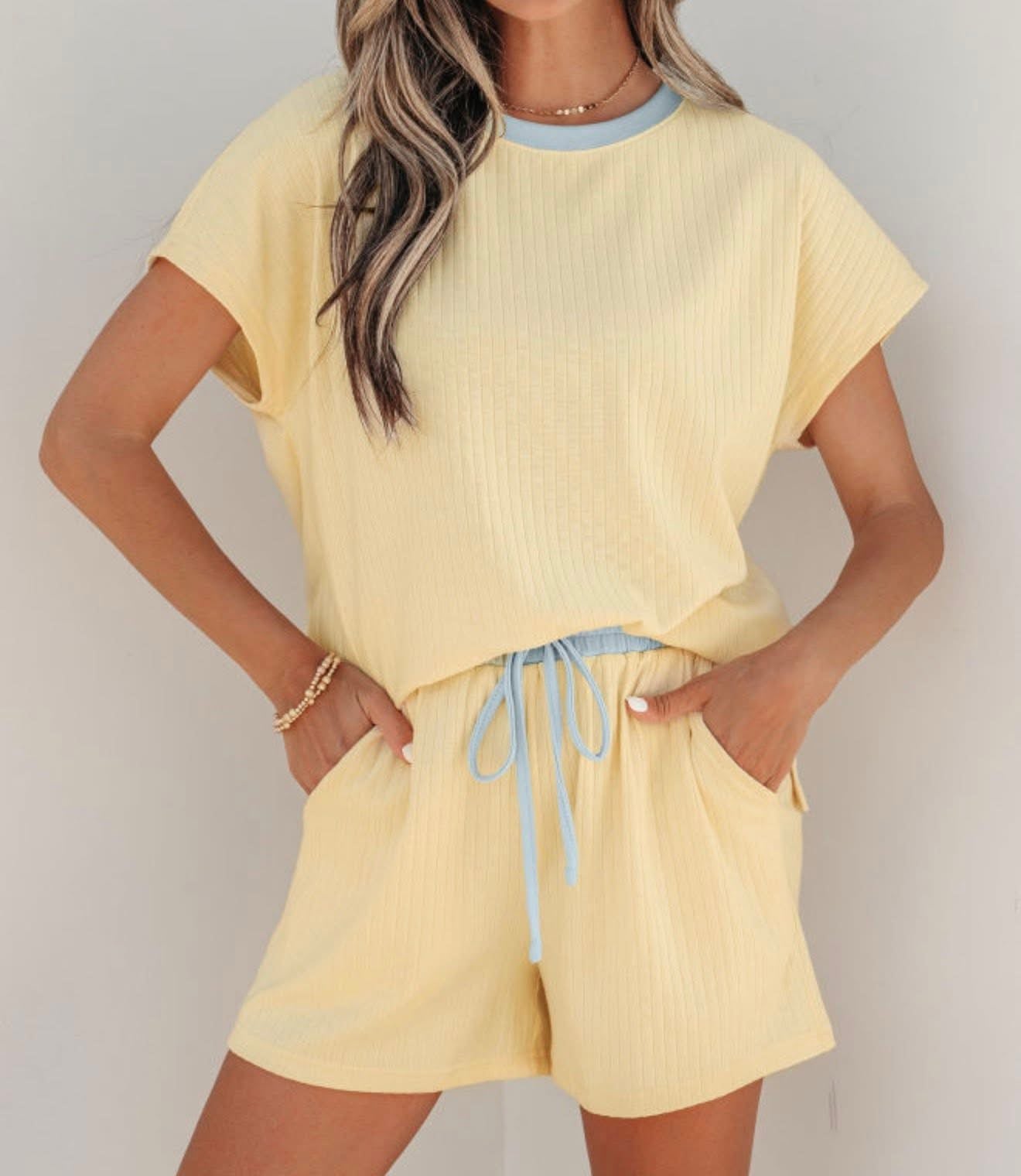 Butter Yellow Ribbed Set