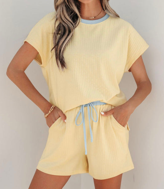 Butter Yellow Ribbed Set