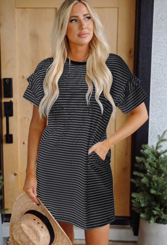 Black Striped Dress