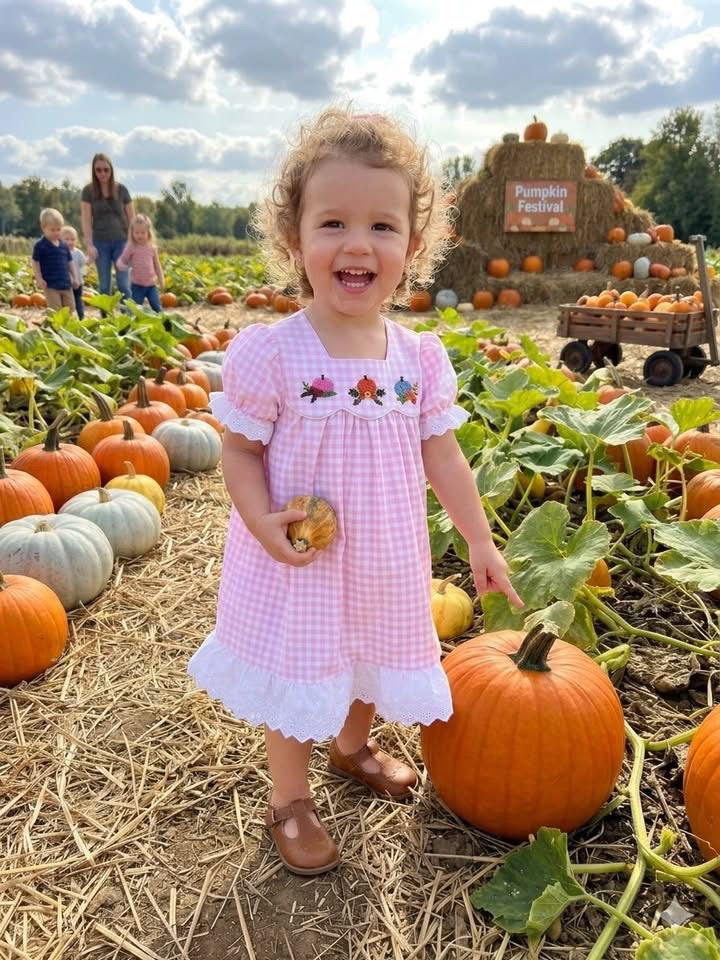 Smocked Fall Floral Dress