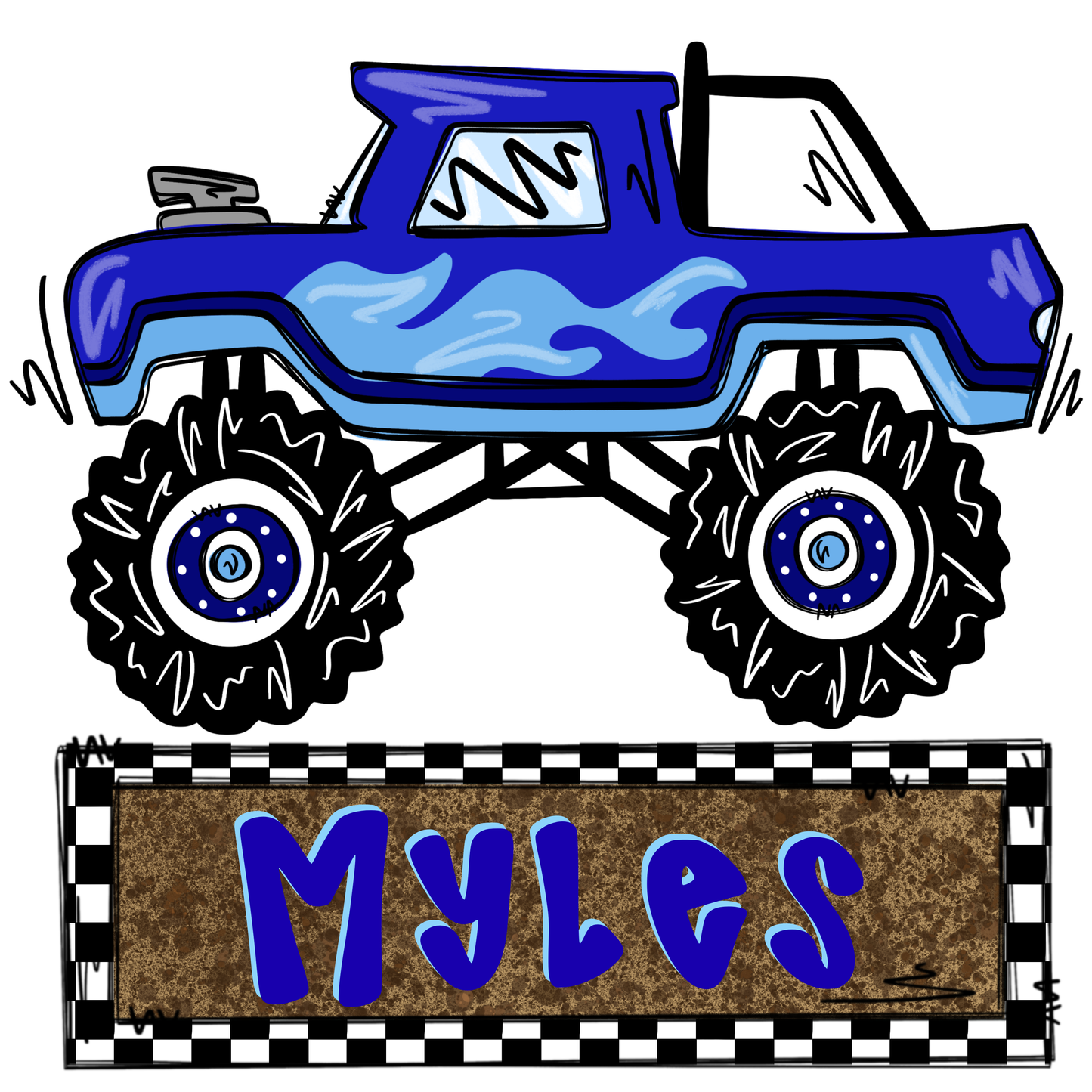 Monster Truck Name Plate Tee