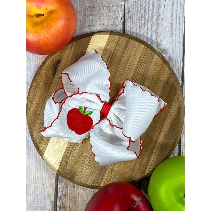 Apple Moonstiched Bow (Clip)