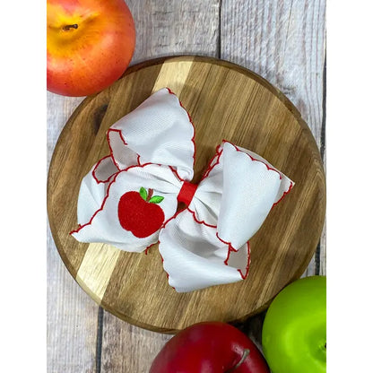 Apple Moonstiched Bow (Clip)