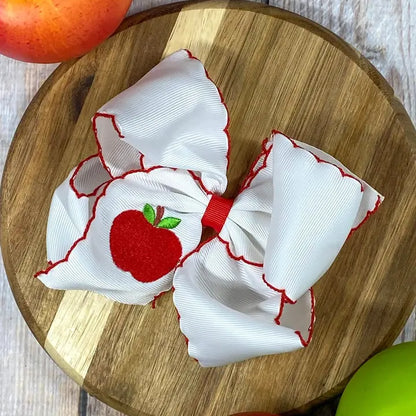 Apple Moonstiched Bow (Clip)